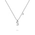 Solid 925 Sterling Silver Initial Crystal Personalised Alphabet Letter Necklace Silver